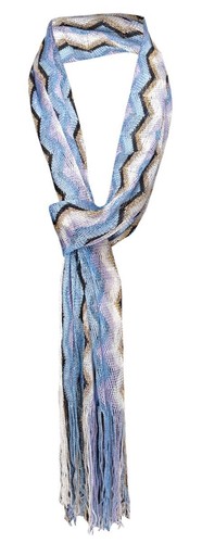 Damen netzschal blau weiß - netzschal,