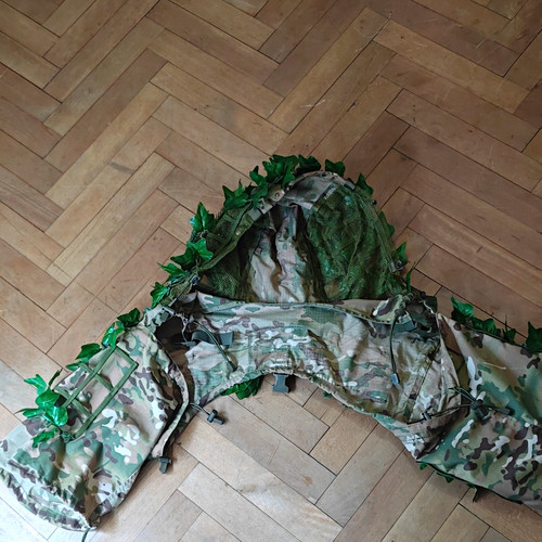 Tarnnetz schal mit blättern - tarnnetz/schal,