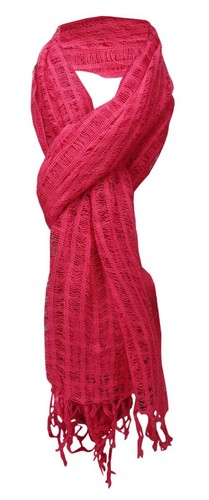 Damen netzschal rot - rot, pink